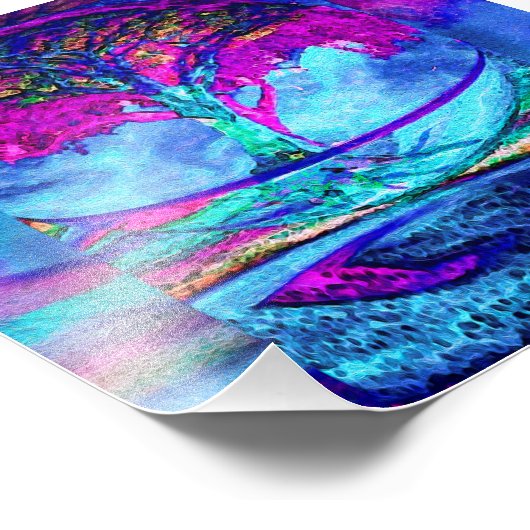 Meditatieboom van het leven in Paars Foto Afdruk (Hoek)