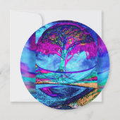 Meditatieboom van het leven in Paars Kaart (Achterkant)