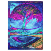 Meditatieboom van het leven in Paars Klembord (Achterkant)