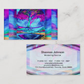 Meditatieboom van het leven in Paars Visitekaartje (Voorkant / Achterkant)