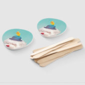 Meditatief Clown Hondenportret Handwaaier (Niet-gemonteerd)