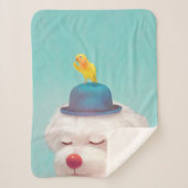 Meditatief Clown Hondenportret Sherpa Deken (Voorkant)