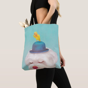 Meditatief Clown Hondenportret Tote Bag