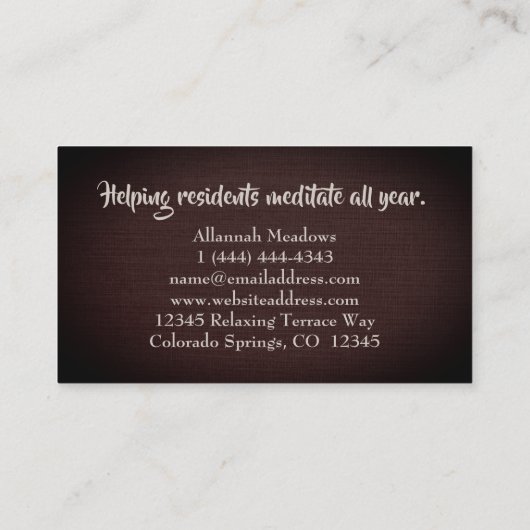 Meditatief Visitekaartje voor Yogi Professionals (Achterkant)
