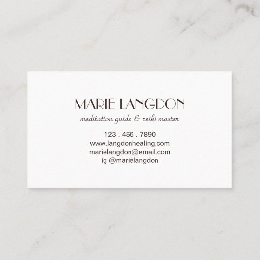 Meditatiegids voor elke Reiki Stone Caïro Stack Visitekaartje (Achterkant)