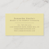 Meditatiehouding, boeddhisme, boeddhist visitekaartje (Achterkant)