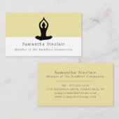 Meditatiehouding, boeddhisme, boeddhist visitekaartje (Voorkant / Achterkant)