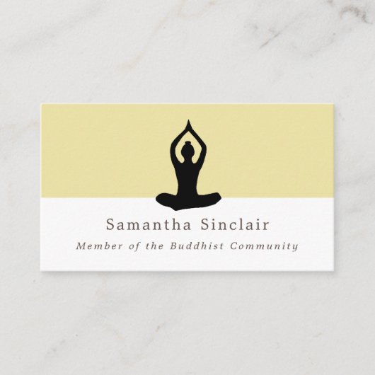 Meditatiehouding, boeddhisme, boeddhist visitekaartje (Voorkant)