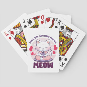 Meditatiekat - Kawaii kat Pokerkaarten