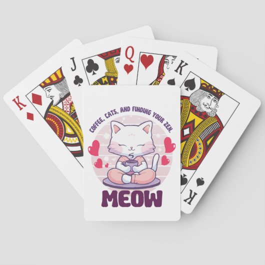 Meditatiekat  - Kawaii kat  Pokerkaarten (Achterkant)