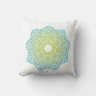 Meditatiekussens met blauwgroen groen mandala kussen