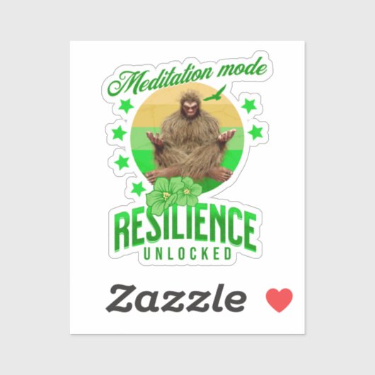 Meditatiemodus: Weerbaarheid Ontgrendeld Grappige  Sticker (Vel)