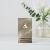 Meditatiepictogram | Metallic gouden mandala-patro Visitekaartje (Staand voorkant)