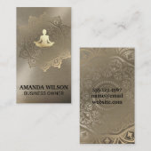 Meditatiepictogram | Metallic gouden mandala-patro Visitekaartje (Voorkant / Achterkant)