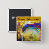 Meditaties en kleuren_ vierkante button 5,1 cm (Voorkant /achterkant)