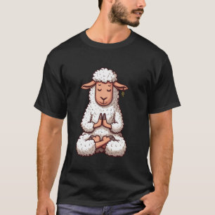 Meditatieschaap yogahouding ontspannend dier t-shirt