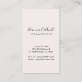 Meditatiesymbool Logo Blush Roze Yoga Instructor Visitekaartje (Achterkant)