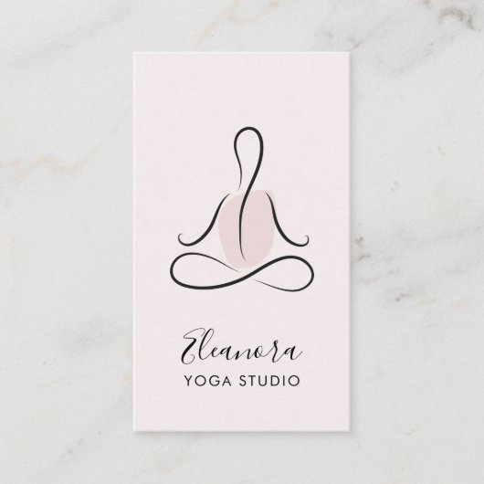 Meditatiesymbool Logo Blush Roze Yoga Instructor Visitekaartje (Voorkant)