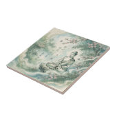 Meditatieve Boeddha Bamboe Inkt Kunst Tegeltje (Zijkant)
