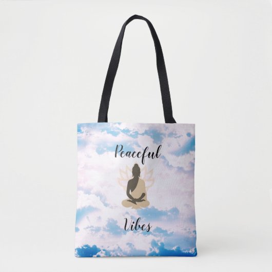 Meditatieve Boeddha Peaceful Vibes Tote Bag (Voorkant)