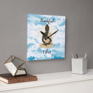 Meditatieve Boeddha  Vierkante Klok