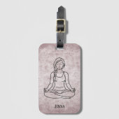 Meditatieve Dame Aangepaste Naam Bagagelabel (Voorkant (verticaal))