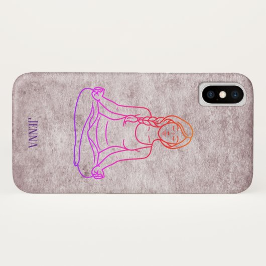 Meditatieve Dame Aangepaste Naam Case-Mate iPhone Case (Achterkant (horizontaal))