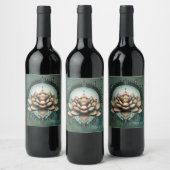 Meditatieve elegantie. Prachtige lotusbloem Wijn Etiket (Flessen)