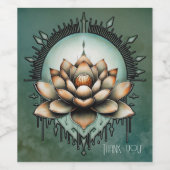 Meditatieve elegantie. Prachtige lotusbloem Wijn Etiket (Enkel label)