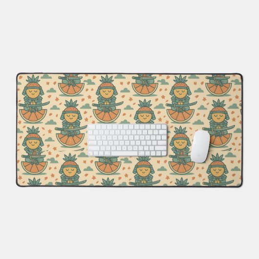 Meditatieve Fruit Krijger Japans  Bureaumat (Keyboard & Muis)