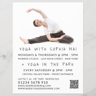 Meditatieve houding Portret Yoga-klasse Adverteren Flyer