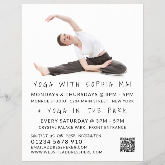 Meditatieve houding Portret Yoga-klasse Adverteren Flyer (Voorkant)