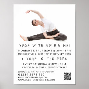 Meditatieve Houding Portret Yoga Klasse Reclame Poster