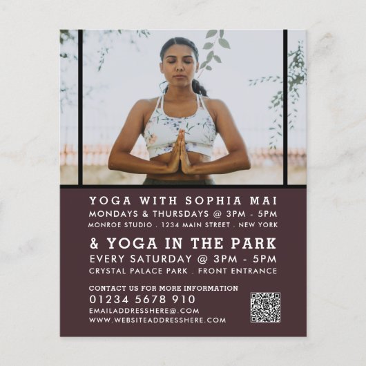 Meditatieve houding, Yoga Class Adverteren Flyer (Voorkant)