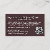 Meditatieve houding, Yoga Instructor Visitekaartje (Achterkant)