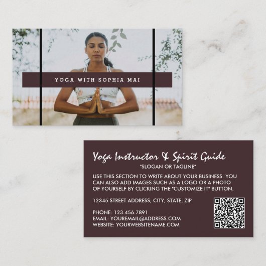 Meditatieve houding, Yoga Instructor Visitekaartje (Voorkant / Achterkant)