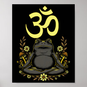 Meditatieve Kikker Aum Zen Mindfulness Spirituele Poster