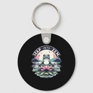 Meditatieve Kikker Lotus Houden Yoga Zen Vreedzame Sleutelhanger