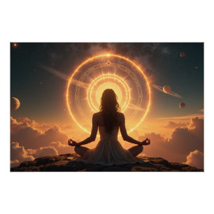 Meditatieve kosmische energie perfect poster
