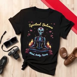 Meditatieve Skeleton Mind Body Spirit T-shirt