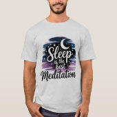 Meditatieve Slaap Maan & Sterren Waterverf T-shirt (Voorkant)