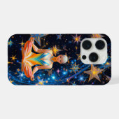 Meditatieve Vrouw – Mystiek Galaxy ontwerp iPhone Hoesje (Achterkant horizontaal)