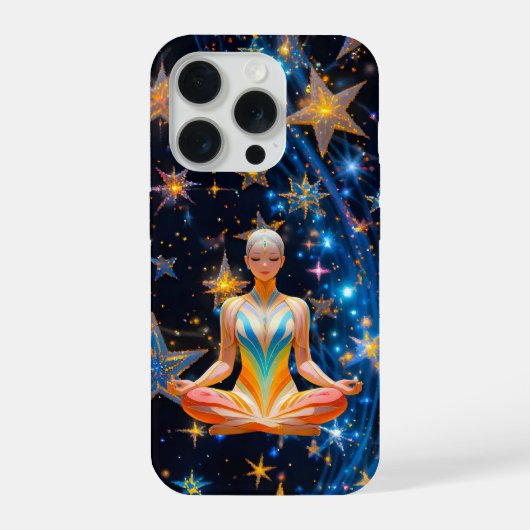 Meditatieve Vrouw – Mystiek Galaxy ontwerp iPhone Hoesje (Achterkant)