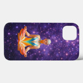 Meditatieve vrouw & sterrenhemel paarse lucht Case-Mate iPhone case (Achterkant (horizontaal))