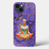 Meditatieve Vrouw & Uniek Sterrenpatroon Ontwerp Case-Mate iPhone Case (Achterkant)