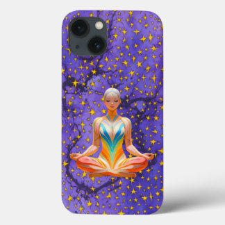 Meditatieve Vrouw & Uniek Sterrenpatroon Ontwerp Case-Mate iPhone Case