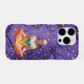 Meditatieve Vrouw & Uniek Sterrenpatroon Ontwerp iPhone Hoesje (Achterkant horizontaal)