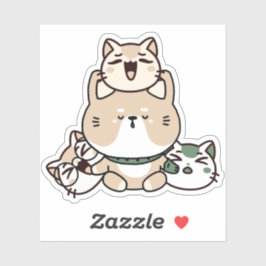Meditatieve Zen Kat met Handprothese Sticker