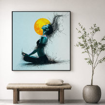 Meditatievrouw Gouden Maan Yoga-houding 