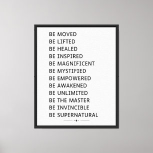 Meditatiewoorden Inspirerend Motivatie mantra Canvas Afdruk